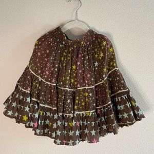Oilily Twirl Skirt 116 (6Y) Girl Moonlight Garden Tamar Brown Teal Sparkle Gold